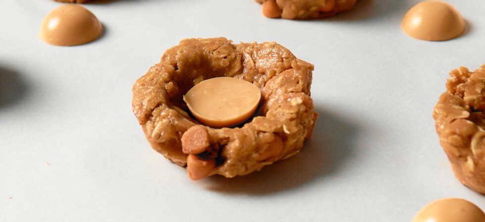 Stuffing scotchie cookies with blonde chocolate