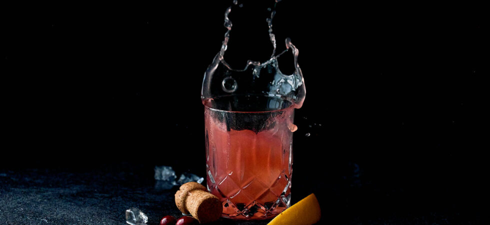 Cranberry Ginger French 75 splash