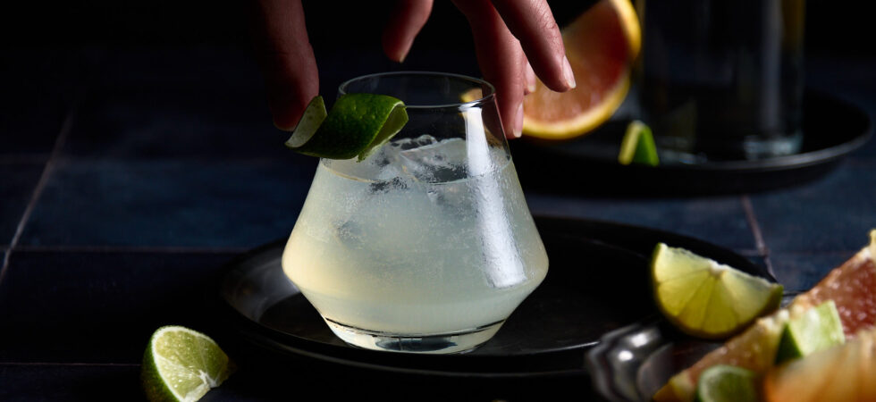 Mezcal Paloma, titled a Rainwater Cocktail.