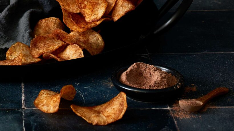 Barbecue potato chips and homemade seasoning.