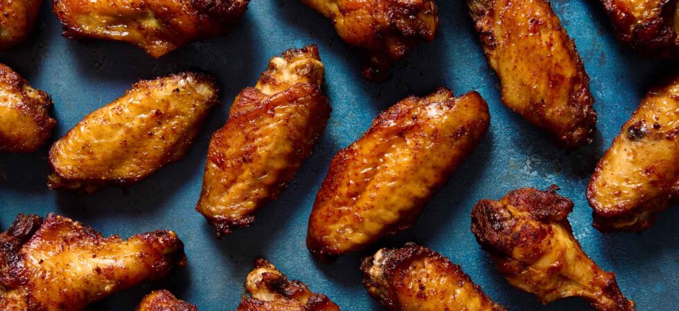 Crispy, air fryer chicken wings.