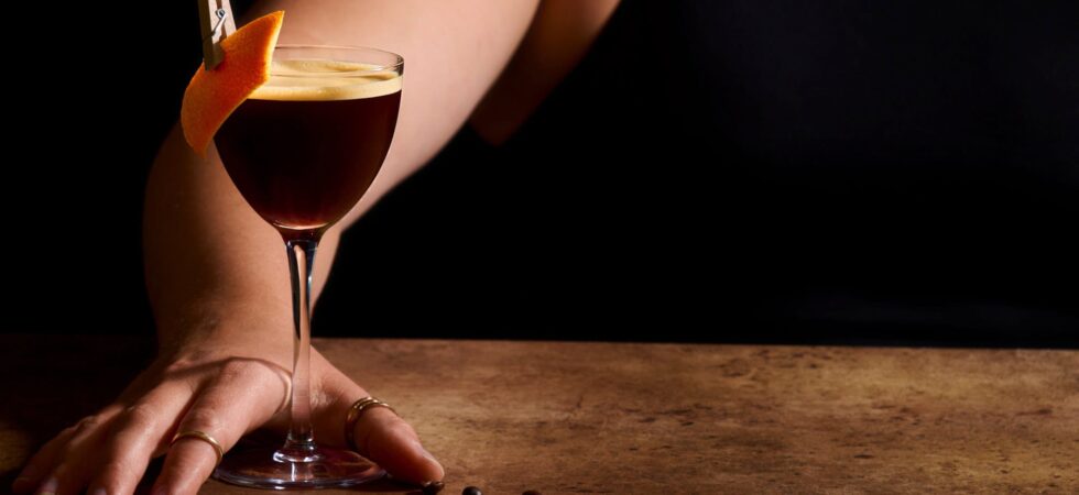 Carajillo with Tequila in a coupe glass