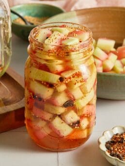 Tajín pickled watermelon rinds